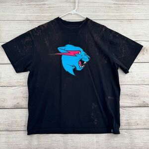 MrBeast Graphic T-Shirt Mens Medium Black Acid Wash‎ Studio Tour 2025 Exclusive